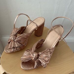Loeffler Randall Camellia metallic sandals in Dune size 9.5 (fits size 8-8.5)